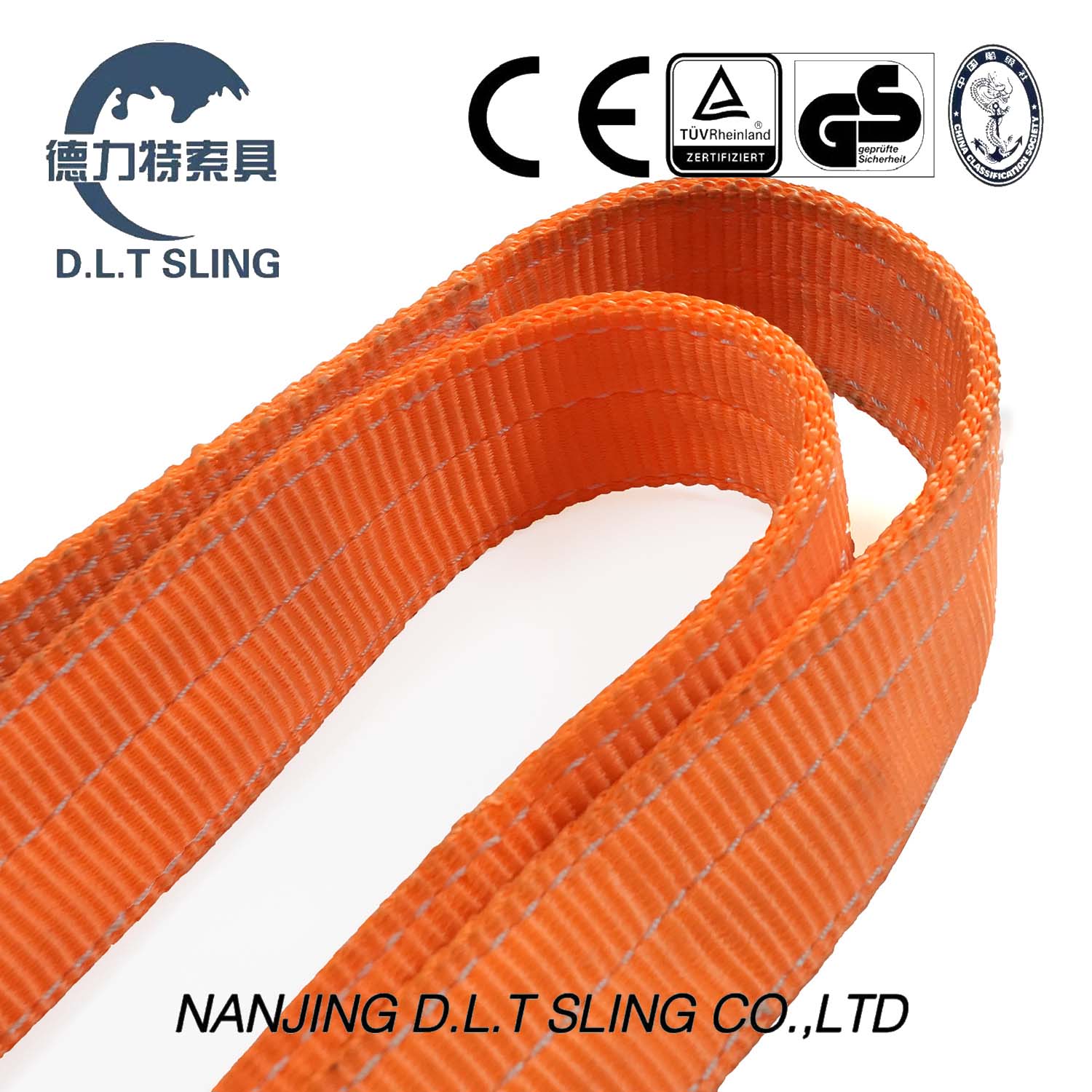 Eslinga de cinta plana sin fin naranja