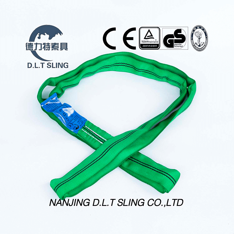 DLT Sling 100% poliéster 2 toneladas de esling redonda para levantar honda