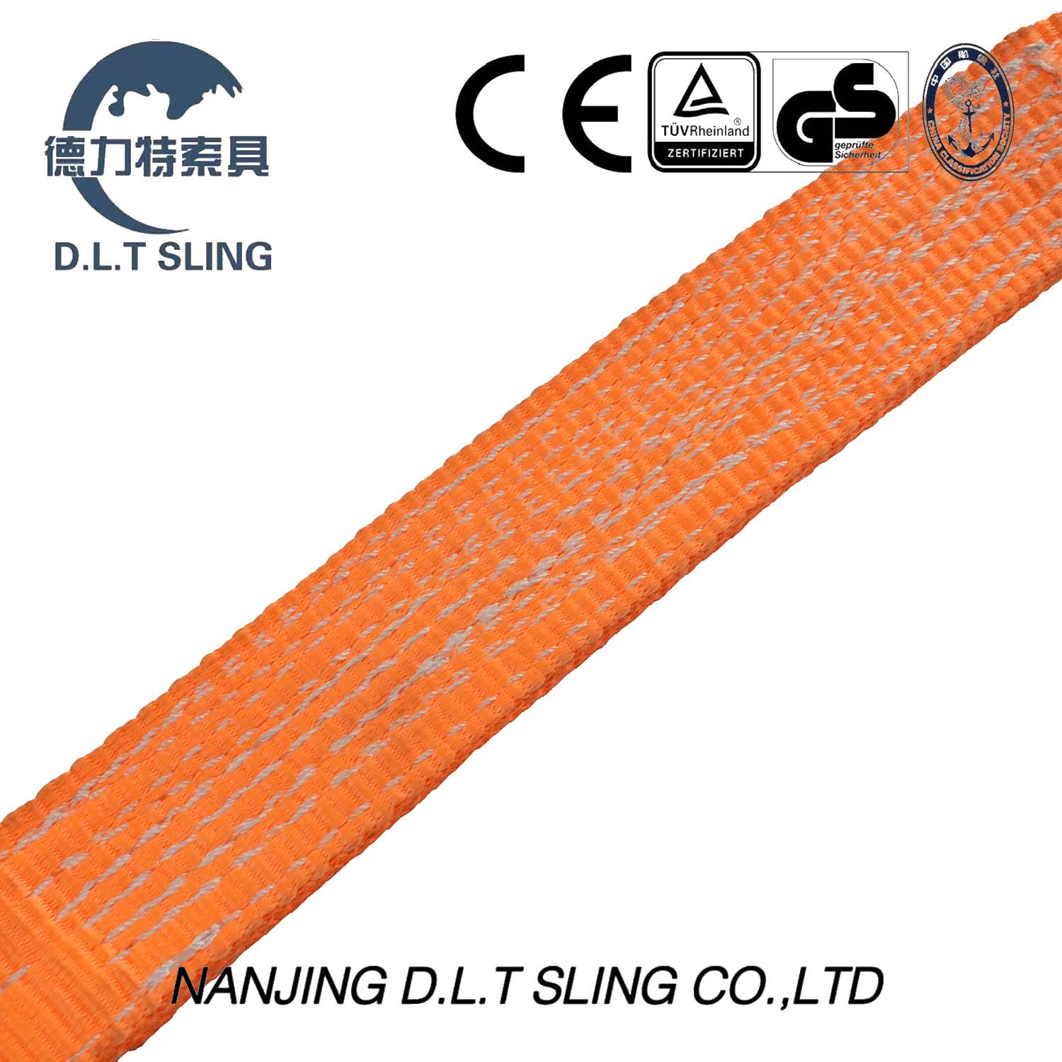 Eslinga de cinta plana sin fin naranja