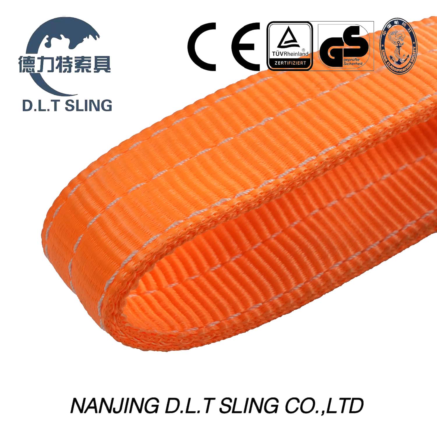 Eslinga de cinta plana sin fin naranja