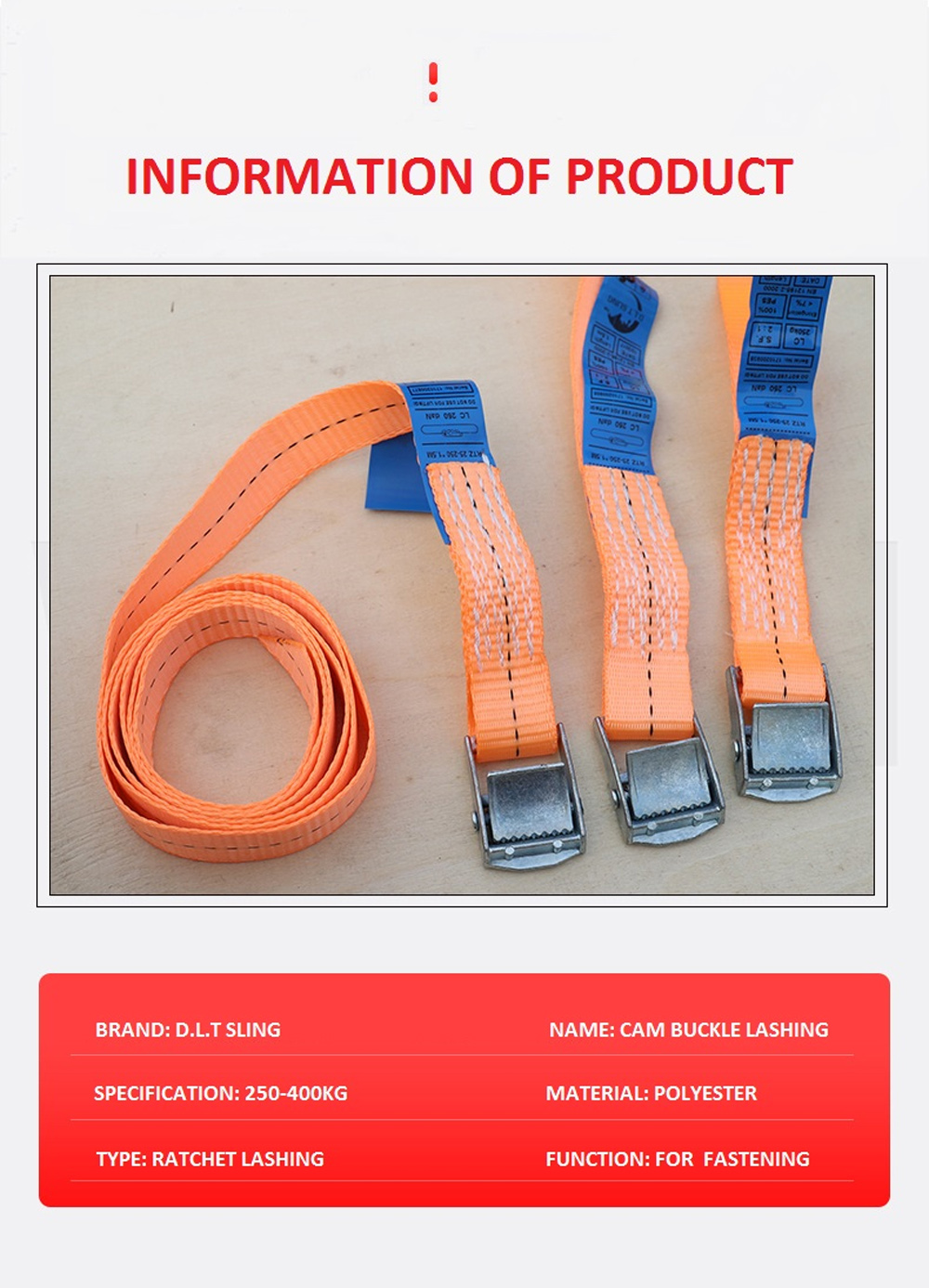 D.L.T SLING Clamp Buckle Lashing System Sistema de amarre con hebilla y abrazadera DLT SLING