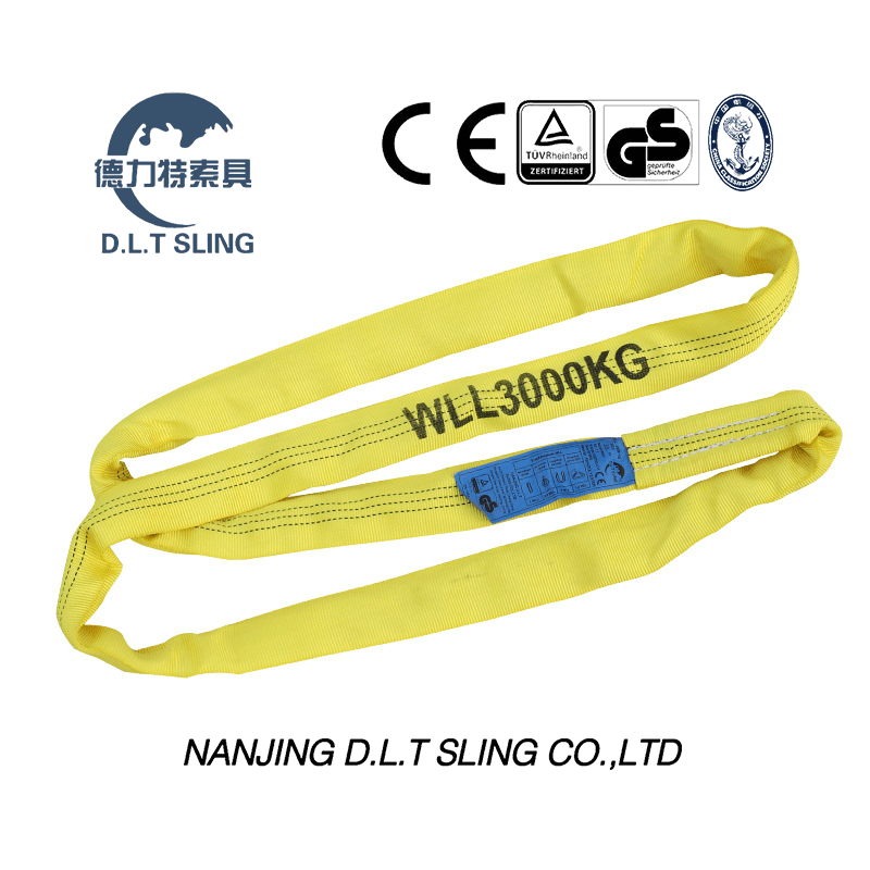 DLT Sling 3ton correas de honda redonda para levantar