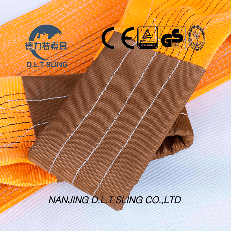 Sling plano de poliéster de 2 capas para levantamiento industrial