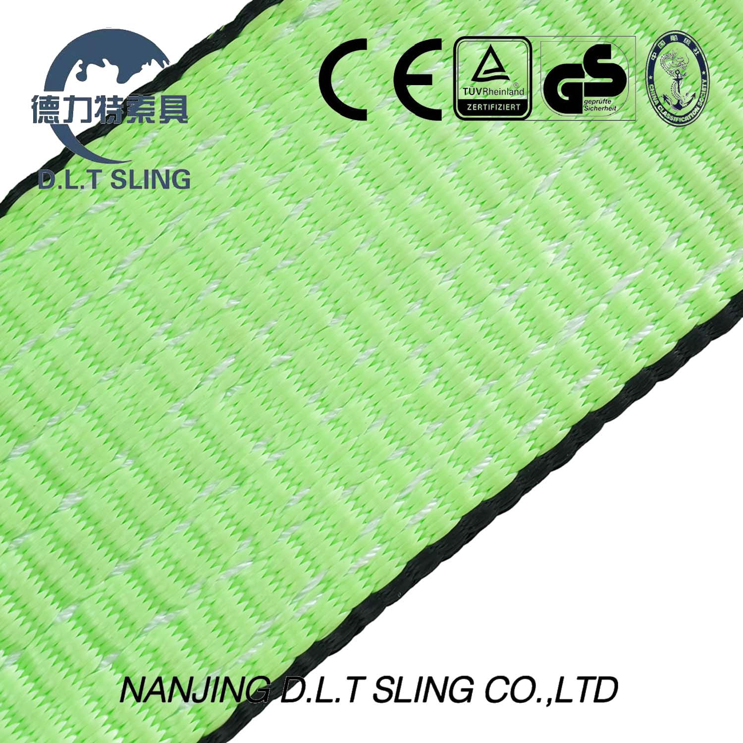 Correas de remolque con CE, certificados GS fluorescente verde