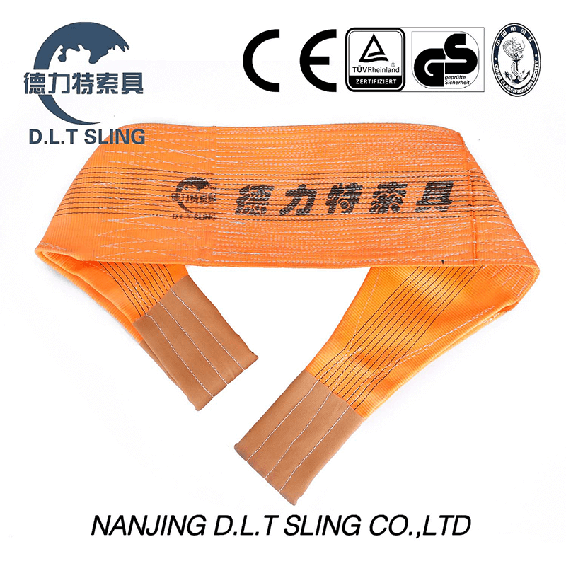 Sling plano de poliéster de 2 capas para levantamiento industrial