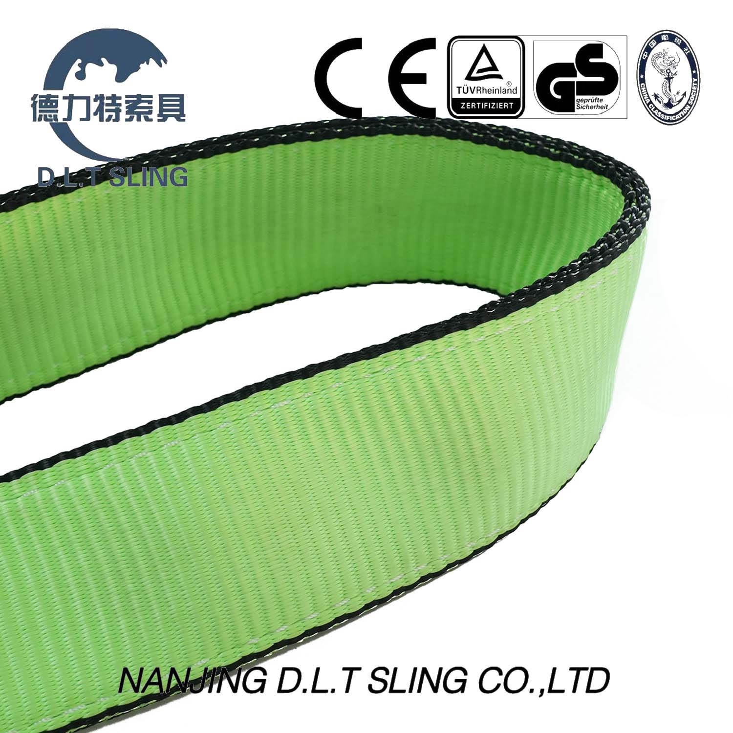 Correas de remolque con CE, certificados GS fluorescente verde