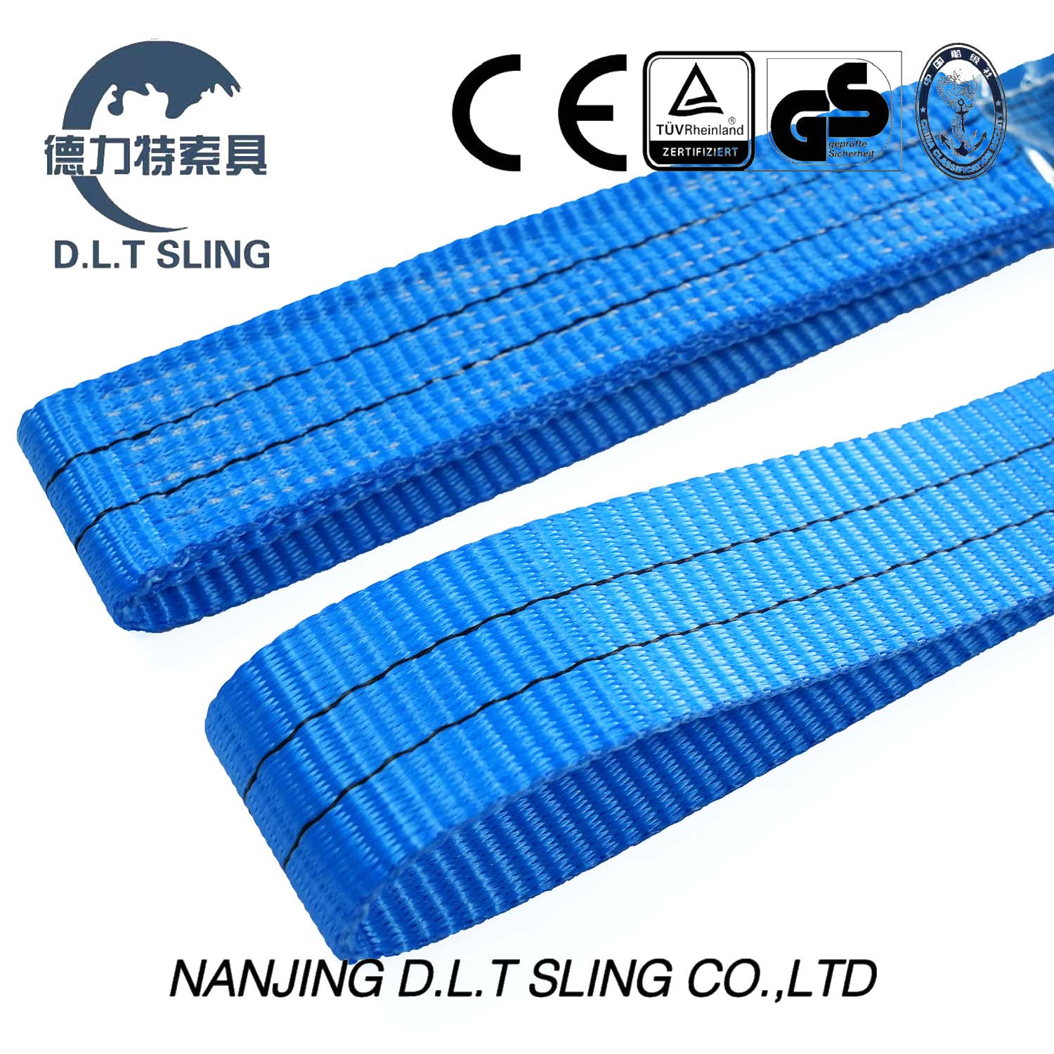 Línea azul y negra Sling de cintas sin fin 2m
