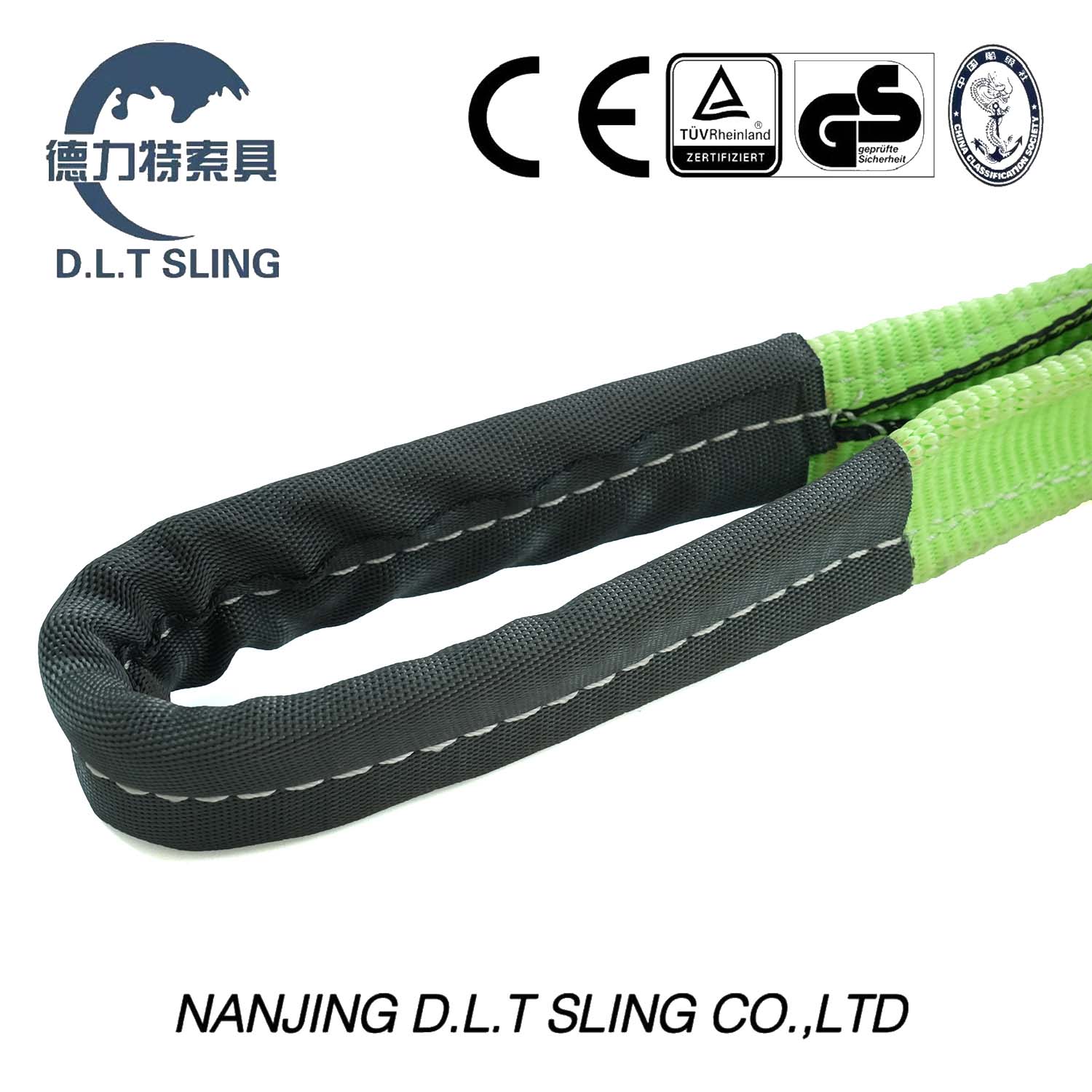 Correas de remolque con CE, certificados GS fluorescente verde