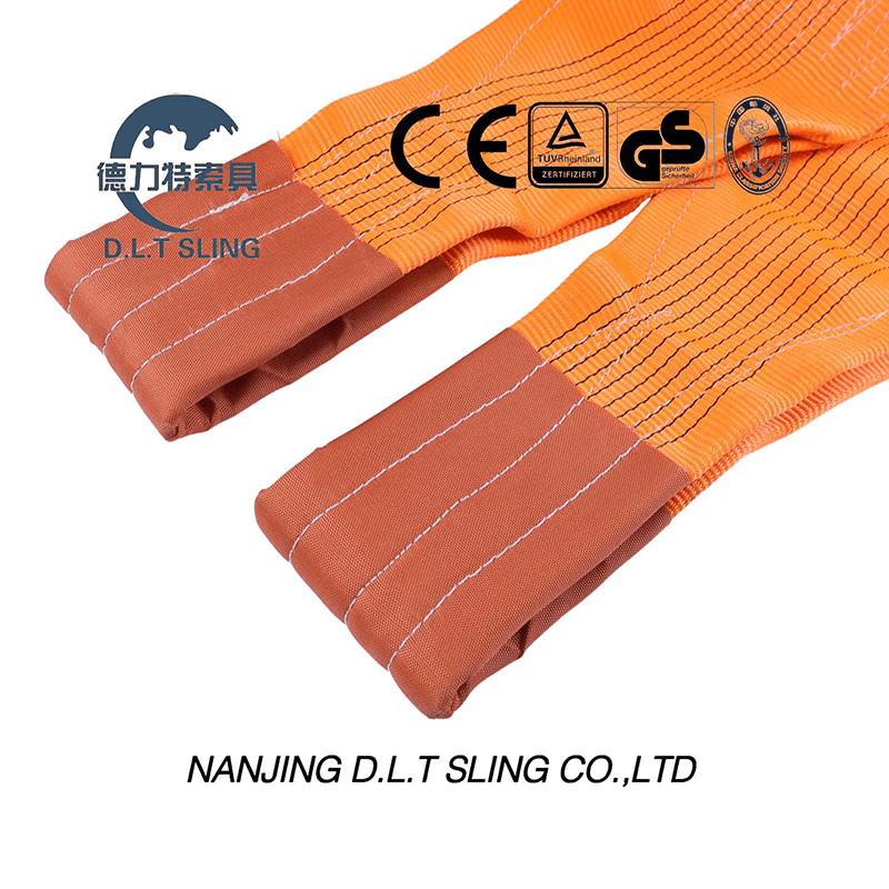 Sling plano de poliéster de 2 capas para levantamiento industrial